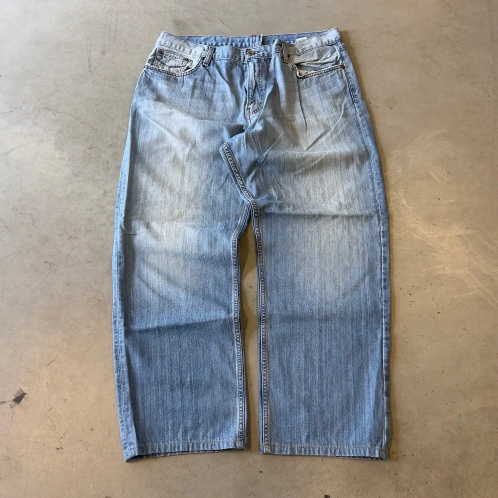 Lucky Brand 181 Relaxed Straight Leg Jeans Mens 36x31 Light Wash Denim Blue